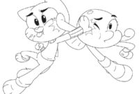 Ausmalbild gumball und darwin