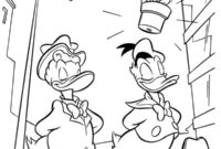 Ausmalbild gustav gans und donald duck