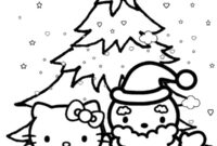 Ausmalbild hello kitty im schnee