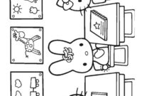 Ausmalbild hello kitty in der schule