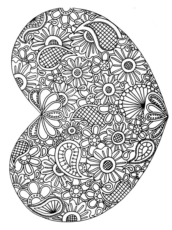 Ausmalbild herz mandala fuer erwachsene