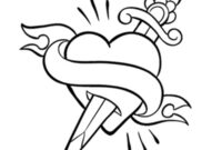 Ausmalbild herz tattoo