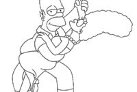 Ausmalbild homer und marge simpson tanzen