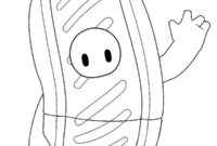 Ausmalbild hot dog fall guys