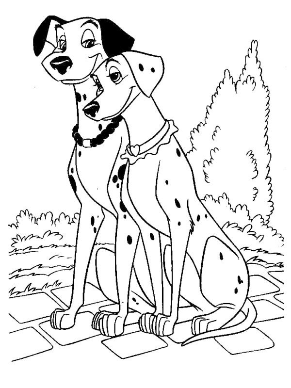Ausmalbild hunde pongo und perdi