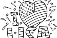 Ausmalbild i love usa