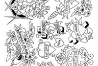 Ausmalbild ich liebe mama tattoo