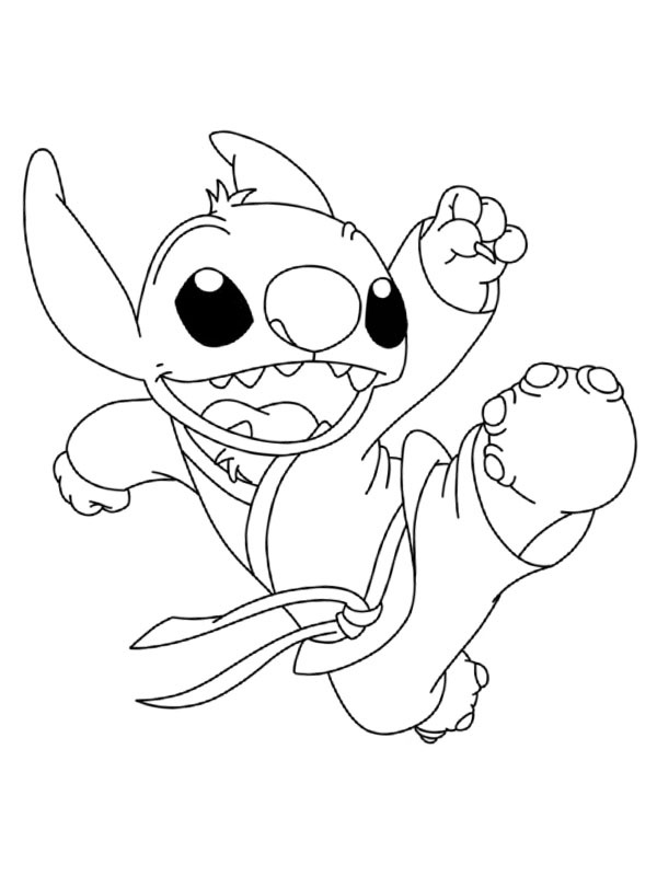 Ausmalbild karate stitch