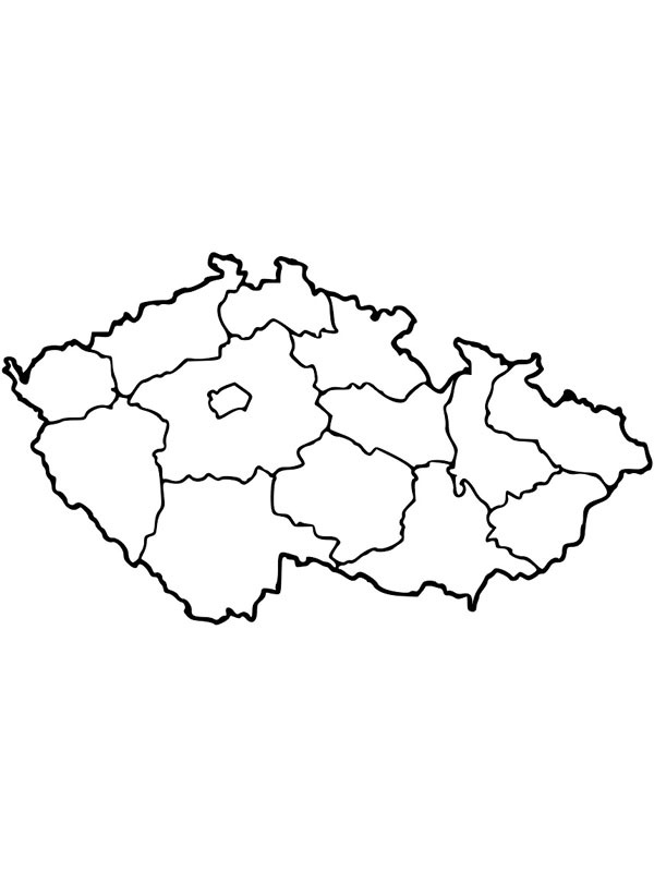 Ausmalbild karte der tschechischen republik