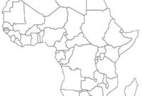 Ausmalbild karte von afrika