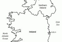 Ausmalbild karte von irland