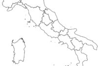 Ausmalbild karte von italien