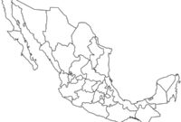 Ausmalbild karte von mexiko