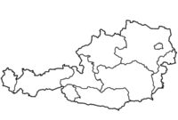 Ausmalbild karte von oesterreich