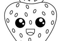 Ausmalbild kawaii erdbeere