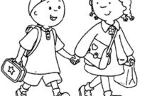 Ausmalbild kinder gehen zur schule