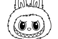 Ausmalbild kopf labubu