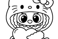 Ausmalbild labubu hello kitty