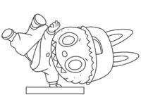 Ausmalbild labubu hip hop maedchen