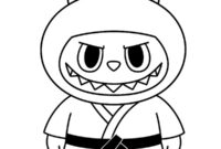 Ausmalbild labubu karate