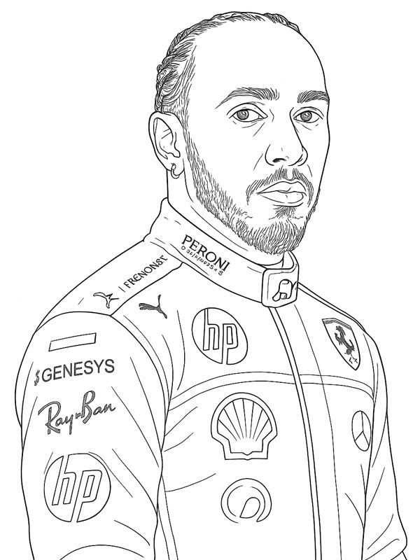 Ausmalbild lewis hamilton