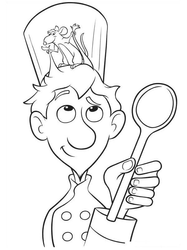 Ausmalbild linguini alfredo und remy