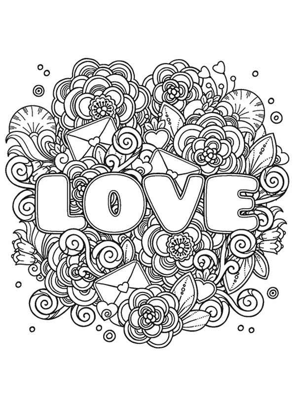 Ausmalbild love erwachsene