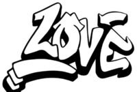 Ausmalbild love graffiti