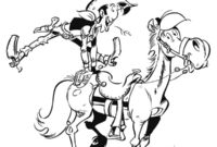 Ausmalbild lucky luke und pferd jolly jumper