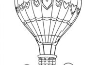 Ausmalbild luftballon in den wolken