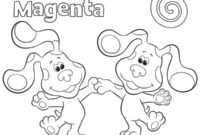 Ausmalbild magenta und blue