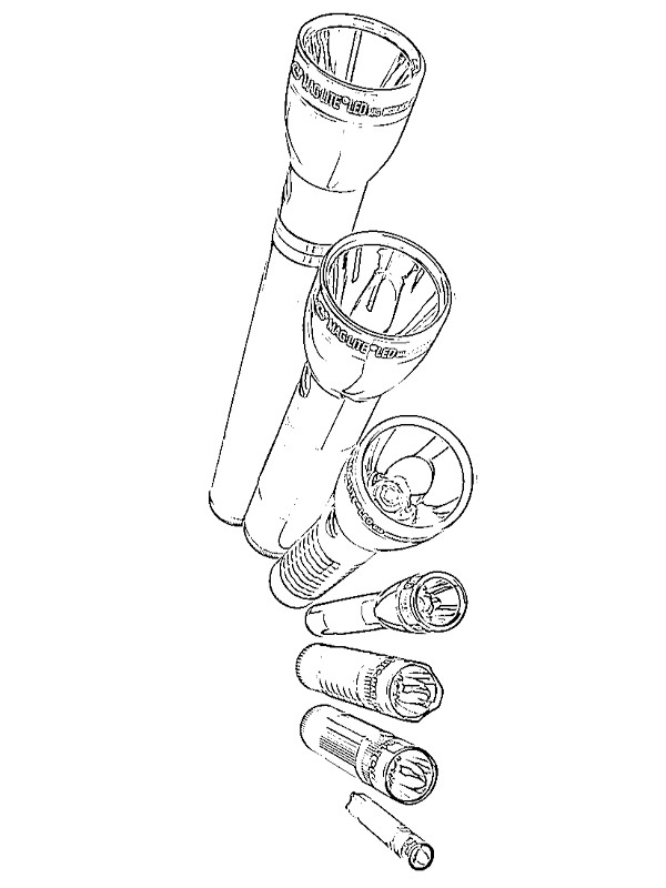 Ausmalbild maglite stablampen