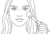 Ausmalbild make up gesicht
