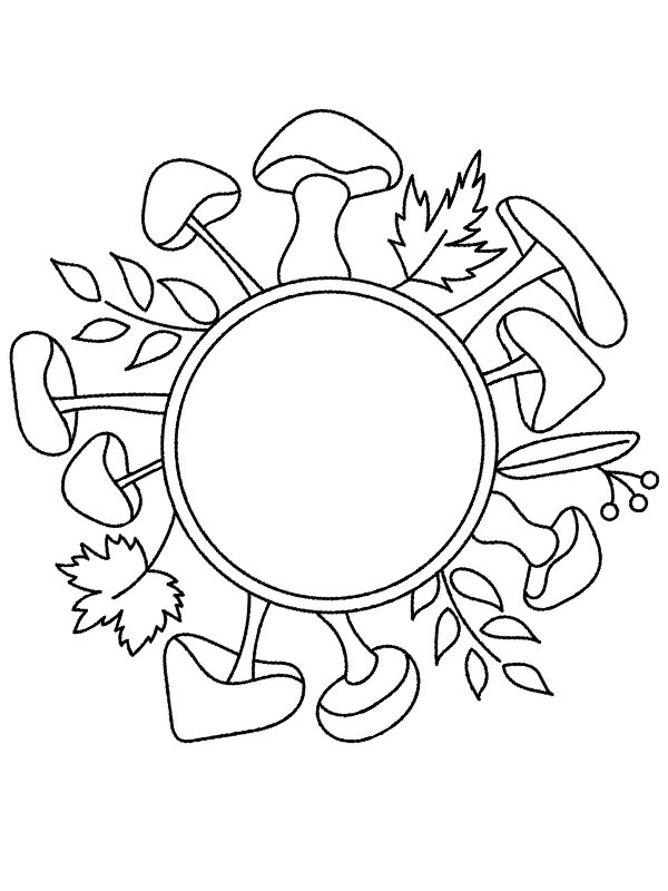 Ausmalbild mandala pilz