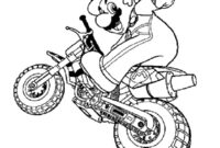 Ausmalbild mario auf dem motorrad