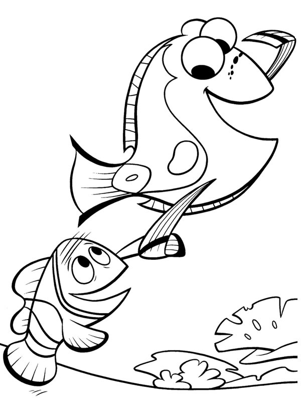 Ausmalbild marlin und dory