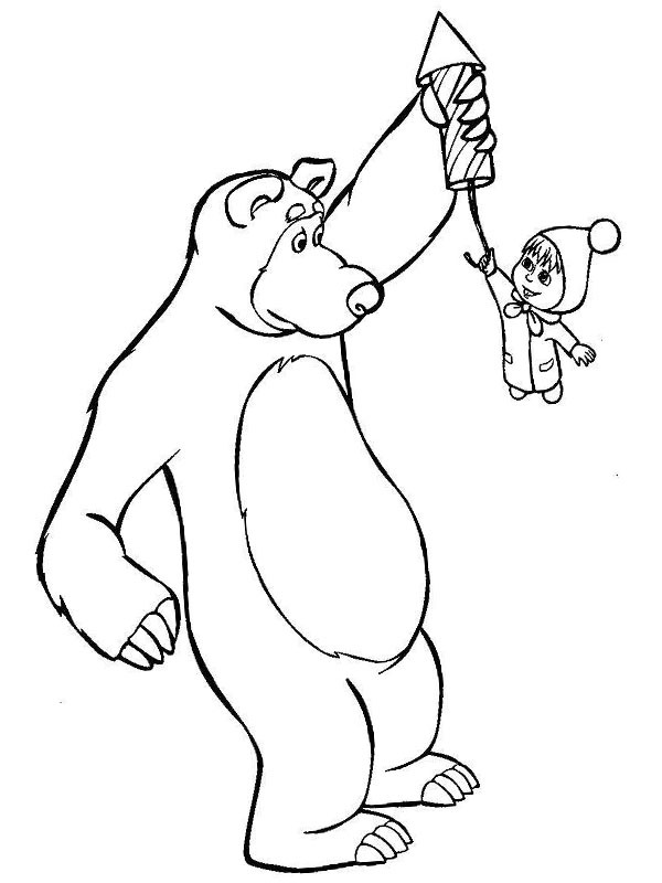 Ausmalbild mascha der baer und mascha