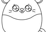 Ausmalbild maus squishmallow