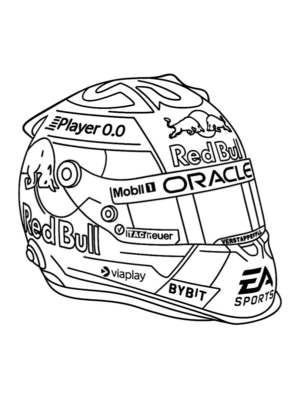 Ausmalbild max verstappen helm