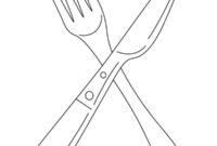Ausmalbild messer und gabel