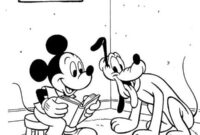 Ausmalbild micky maus liest vor