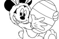 Ausmalbild micky maus mit osterei