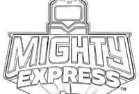 Ausmalbild mighty express logo