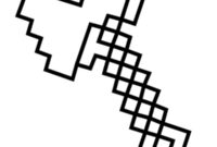 Ausmalbild minecraft axt