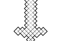 Ausmalbild minecraft schwert