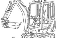Ausmalbild mini bagger