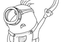 Ausmalbild minion mit banane
