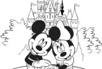 Ausmalbild minnie und mickymaus im disneyland
