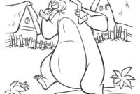 Ausmalbild mogli auf balous schultern
