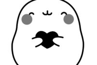 Ausmalbild molang haelt ein herz fest